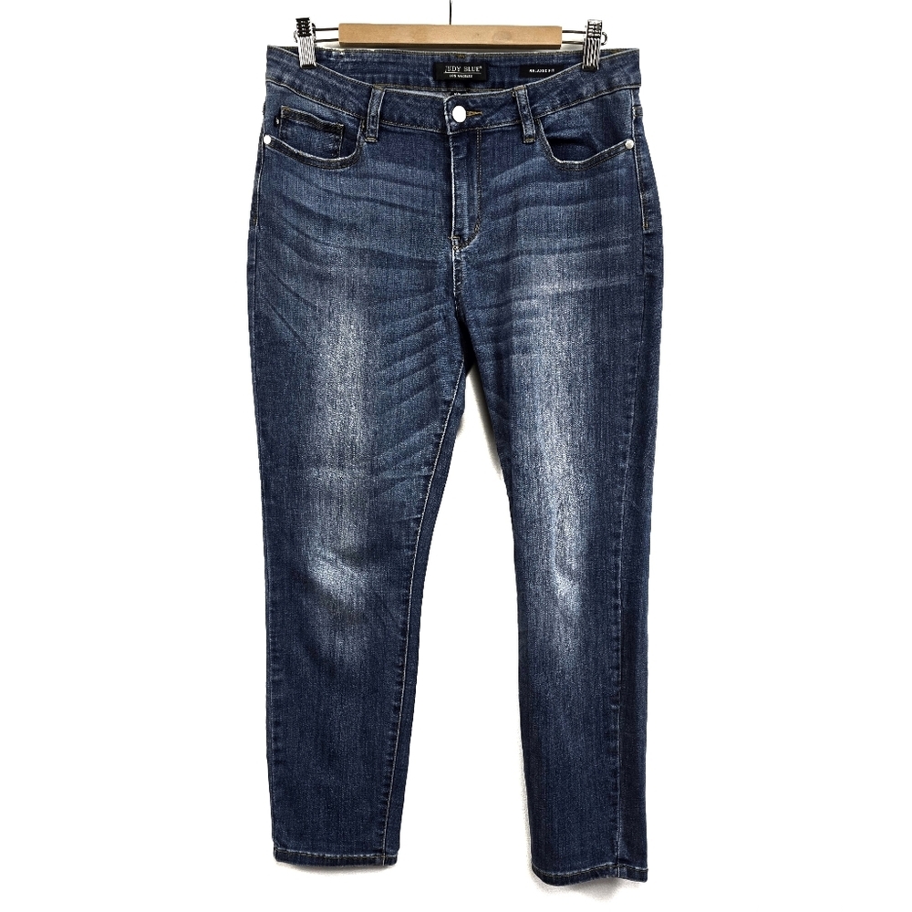 Judy Blue Relaxed Fit Mid Rise Frayed Pocket Jeans Women’s 32 (JB82103 MD)